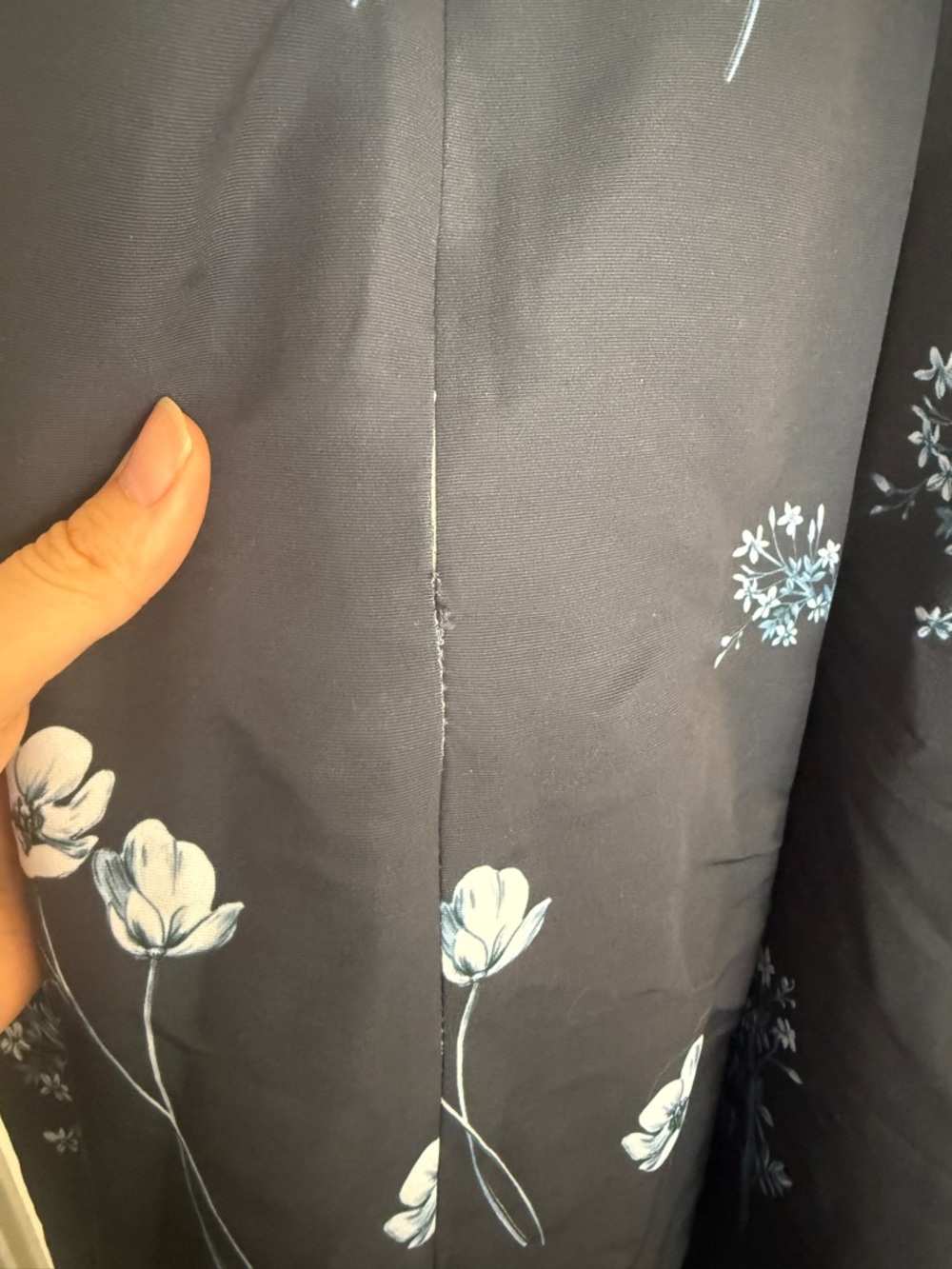 Sachin + Babi Navy and White Floral Long Dress with Belted Waist - Picture 10 of 13